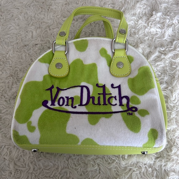 Von Dutch Lime Green and White Mini Bag - Picture 1 of 7